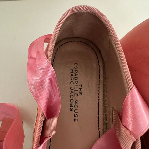 Marc Jacobs The Mouse Espadrille Point Toe Pink Platform Ankle Straps EU 35 US 5 - Picture 10 of 13